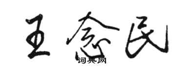 駱恆光王念民行書個性簽名怎么寫