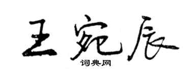 曾慶福王宛辰行書個性簽名怎么寫