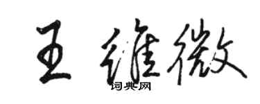 駱恆光王維微行書個性簽名怎么寫