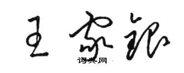 駱恆光王家銀草書個性簽名怎么寫