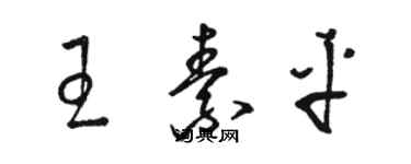 駱恆光王素平草書個性簽名怎么寫