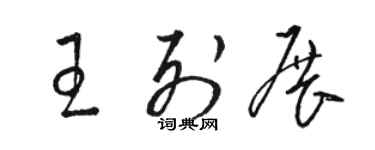 駱恆光王列展草書個性簽名怎么寫