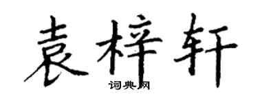 丁謙袁梓軒楷書個性簽名怎么寫