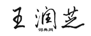 駱恆光王潤芝行書個性簽名怎么寫