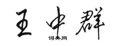 駱恆光王中群行書個性簽名怎么寫