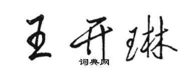 駱恆光王開琳行書個性簽名怎么寫