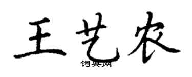 丁謙王藝農楷書個性簽名怎么寫