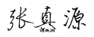 駱恆光張真源行書個性簽名怎么寫