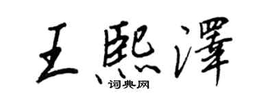 王正良王熙澤行書個性簽名怎么寫