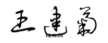 曾慶福王建菊草書個性簽名怎么寫