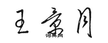 駱恆光王景月草書個性簽名怎么寫