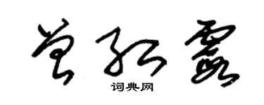 朱錫榮曾紅霞草書個性簽名怎么寫