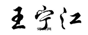 胡問遂王寧江行書個性簽名怎么寫