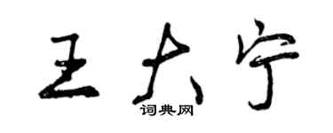 曾慶福王大寧行書個性簽名怎么寫