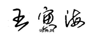 朱錫榮王寅海草書個性簽名怎么寫