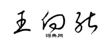 梁錦英王向能草書個性簽名怎么寫