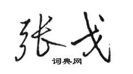 駱恆光張戈行書個性簽名怎么寫