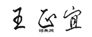 駱恆光王正宜行書個性簽名怎么寫