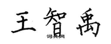 何伯昌王智禹楷書個性簽名怎么寫