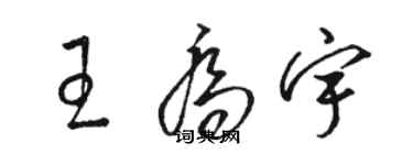 駱恆光王喬宇草書個性簽名怎么寫