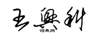 朱錫榮王興科草書個性簽名怎么寫