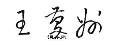 駱恆光王慶州草書個性簽名怎么寫