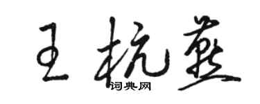 駱恆光王杭燕草書個性簽名怎么寫