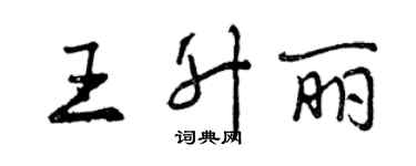 曾慶福王升麗行書個性簽名怎么寫