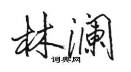 駱恆光林瀾行書個性簽名怎么寫