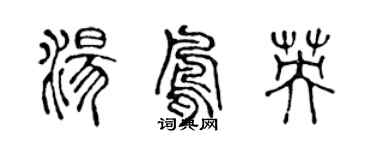 陳聲遠湯鳳英篆書個性簽名怎么寫