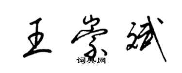 梁錦英王崇斌草書個性簽名怎么寫