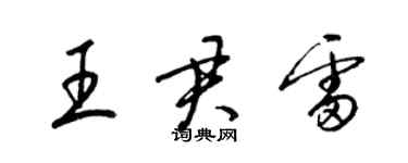 梁錦英王君雷草書個性簽名怎么寫