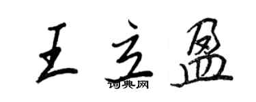 王正良王立盈行書個性簽名怎么寫