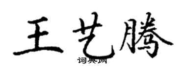 丁謙王藝騰楷書個性簽名怎么寫