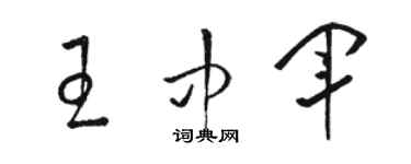 駱恆光王中軍草書個性簽名怎么寫