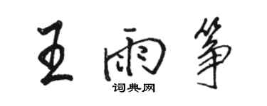 駱恆光王雨箏行書個性簽名怎么寫
