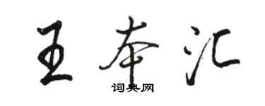 駱恆光王本匯行書個性簽名怎么寫
