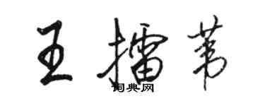 駱恆光王擂葦行書個性簽名怎么寫