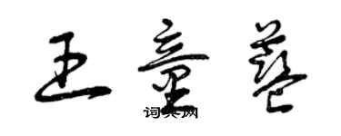 曾慶福王童藍草書個性簽名怎么寫