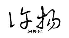曾慶福許揚草書個性簽名怎么寫