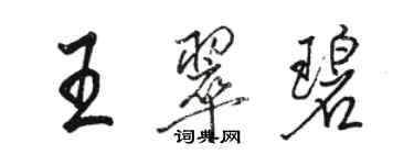 駱恆光王翠碧行書個性簽名怎么寫