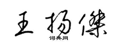 梁錦英王揚傑草書個性簽名怎么寫