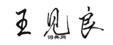 駱恆光王見良行書個性簽名怎么寫