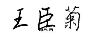 王正良王臣菊行書個性簽名怎么寫