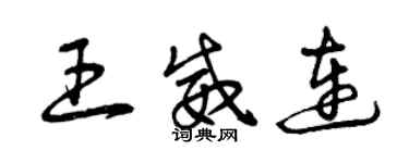 曾慶福王威連草書個性簽名怎么寫