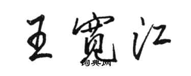 駱恆光王寬江行書個性簽名怎么寫