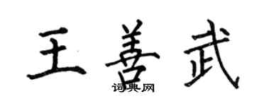 何伯昌王善武楷書個性簽名怎么寫