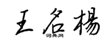 王正良王名楊行書個性簽名怎么寫
