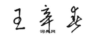 駱恆光王辛春草書個性簽名怎么寫
