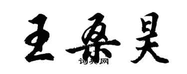 胡問遂王桑昊行書個性簽名怎么寫